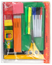 18 Inch Multi-Pocket Backpack with 30-Piece School Supply Kit (12/Case)