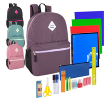 19 Inch Backpack with 30-Piece School Supply Kit (12/Case)