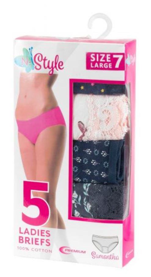 Womens 5-Pack Underwear - ($7.50/Pack-24 Packs/Case)