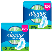 Maxi Pads - Super Long (2 Boxes/Case)