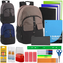 18 Inch Daisy Chain Backpack with 30-Piece School Supply Kit (12/Case)