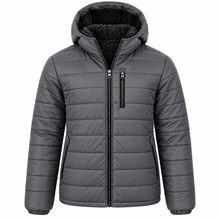 Mens Sherpa-Lined Hooded Puffer Jacket (6/Case)