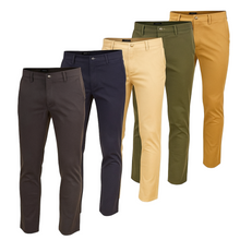 Mens Slim Fit Cotton Stretch Chino Pants (6/Case)