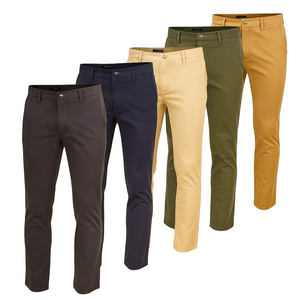 Mens Slim Fit Cotton Stretch Chino Pants (6/Case)