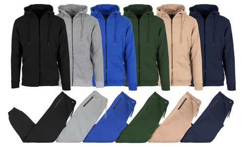 2-Piece Adults Fleece-Lined Full Zip Hoodie & Jogger (6/Case)