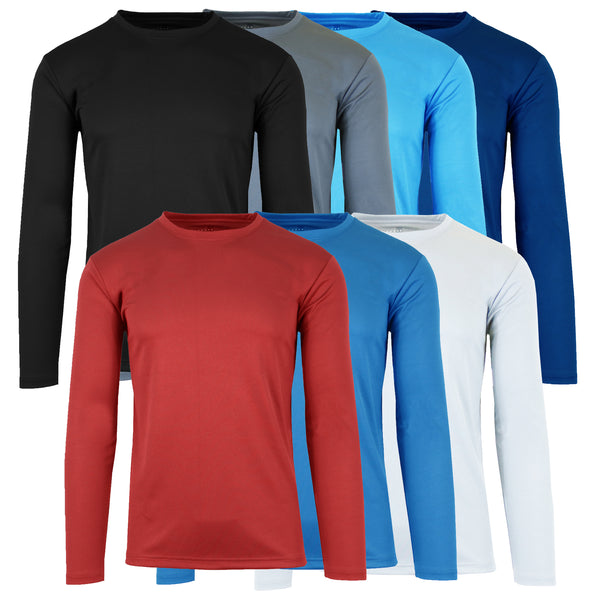 Men's Moisture Wicking Long Sleeve Crew Neck (6/Case)