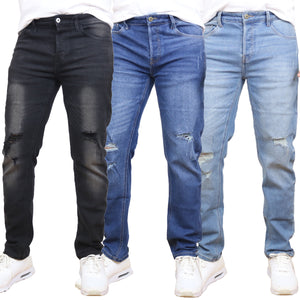 Men's 5 Pocket Ripped Jeans (6/Case)