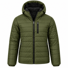 Mens Sherpa-Lined Hooded Puffer Jacket (6/Case)