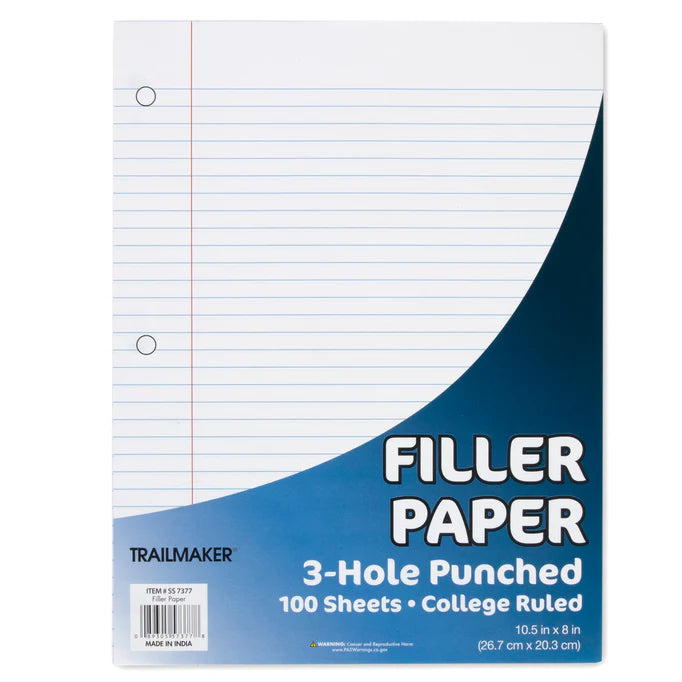 College Ruled Filler Paper (50/Case)