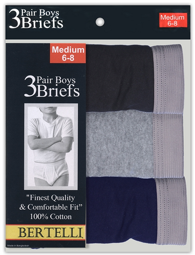 Boys Briefs (3 Pack) - ($6.00/Ea-20 Packs/Case)