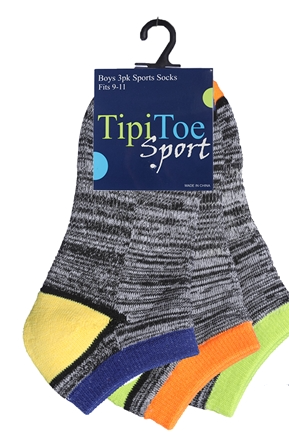 3-Pack Youth Athletic Cushion Sports Socks (60 Packs/Case)