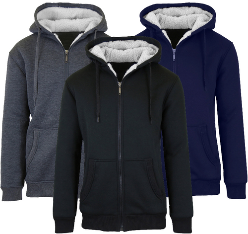 Adults Sherpa-Fleece Lined Zip Hoodie (6/Case)