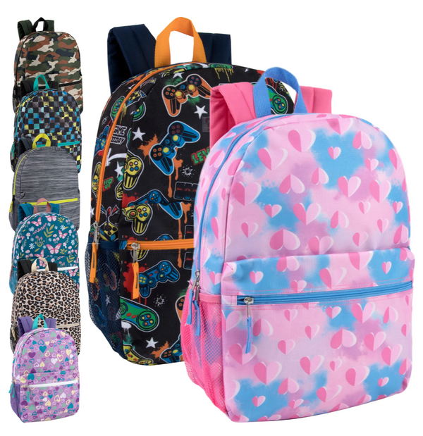 17 Inch Printed Backpack (24/Case)