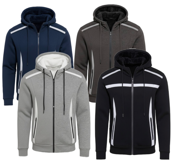 Adult Sherpa-Fleece Lined Hoodie With Reflective Stripes  (6/Case)
