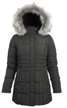 Womens Quilted Puffer Jacket with Fur Hood (12/Case)