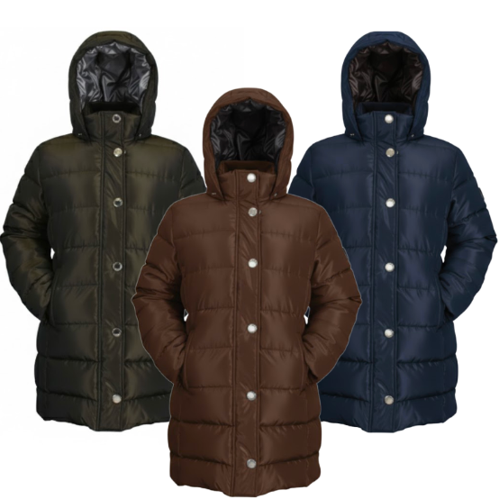 Womens Puffer Jacket with Thermal Hood (12/Case)