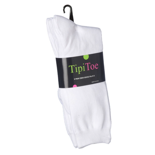 3-Pack Womens Crew Socks (60/Case)