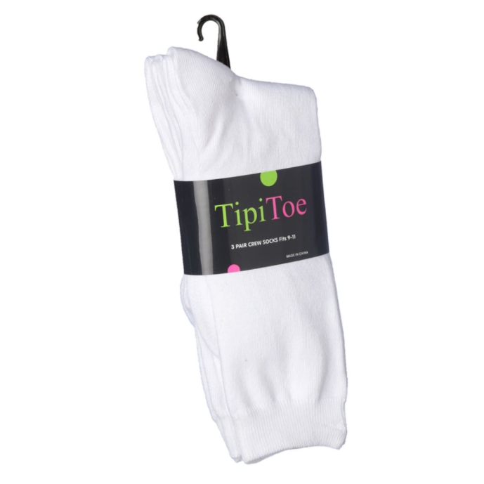 3-Pack Womens Crew Socks (60/Case)