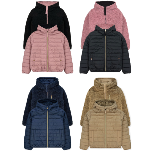 Girls Reversible Hooded Jacket With Sherpa Lining (24/Case)