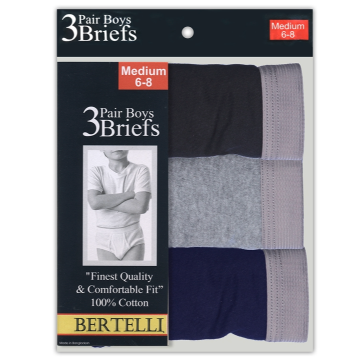3-Pack Boys Briefs (20/Case)