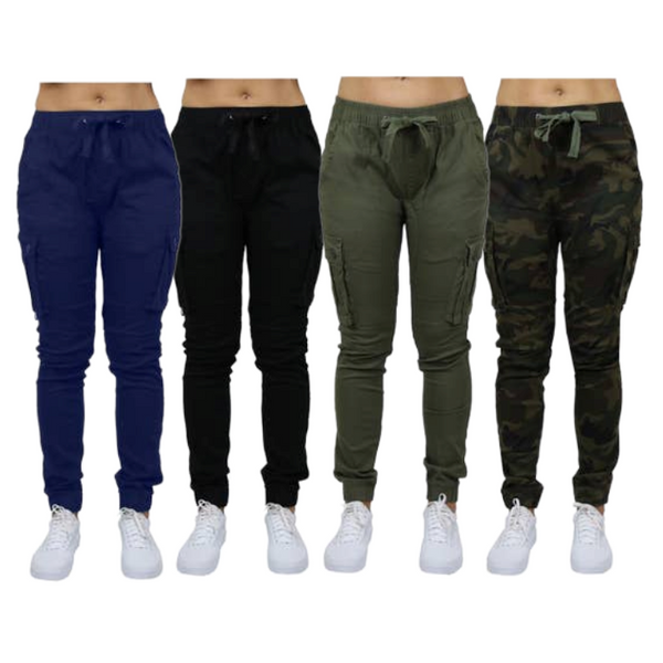 Women's Cotton Stretch Twill Cargo Jogger Pants (24/Case)