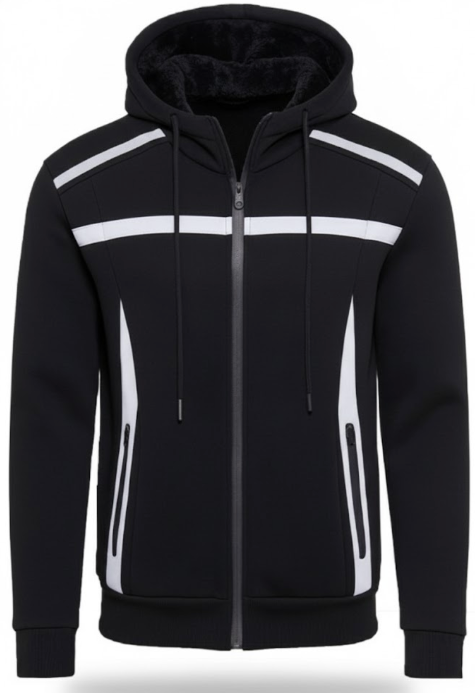 Adults Sherpa-Fleece Lined Hoodie With Reflective Stripes  (6/Case)