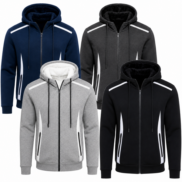 Adult Sherpa-Fleece Lined Hoodie With Reflective Stripes  (6/Case)