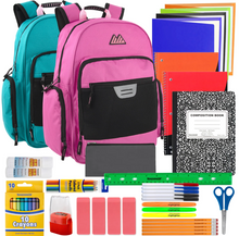 18 Inch Backpack with Laptop Sleeve with 45-Piece School Supply Kit (12/Case)