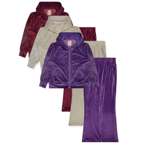 Girls 2 Piece Velour Jogger & Hoodie Set (24/Case)