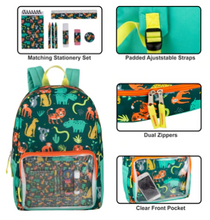 17 Inch Jungle Backpack & 9 Piece School Supply Kit Combo ($12.00/Ea-24/Case)