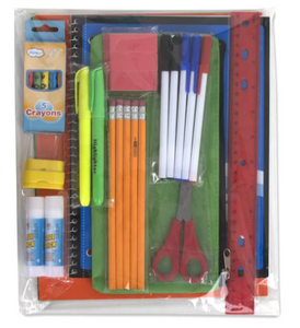 30 Piece School Supply Kit ($10.00/Kit-12/Case)
