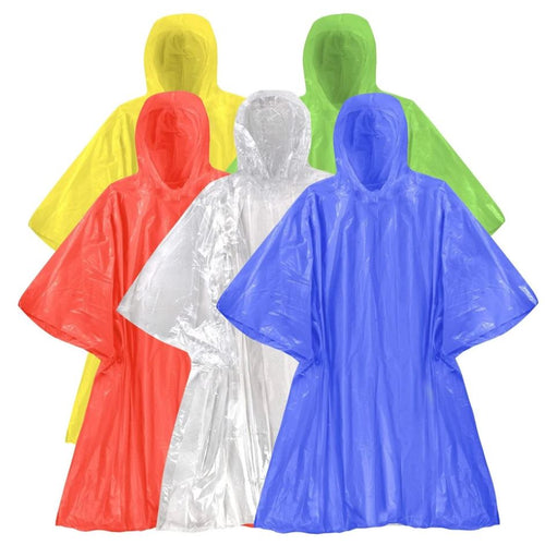 Disposable Rain Poncho - Assorted Colors ($1.40/Piece-200/Case)